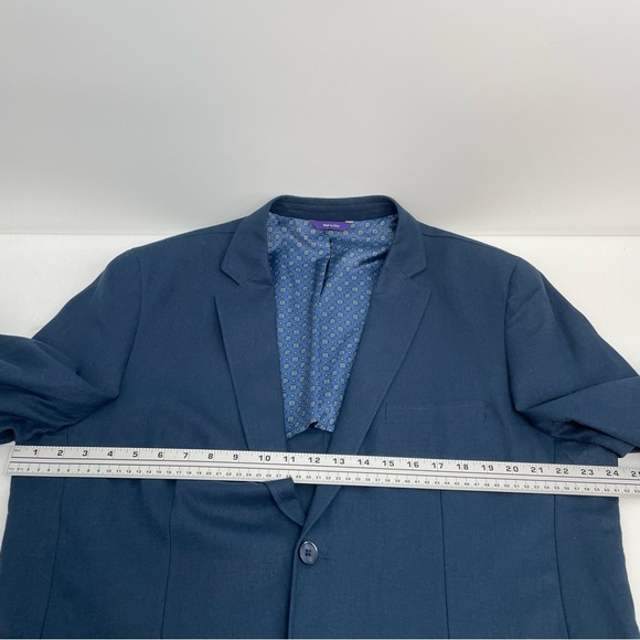 NWT Alan Flusser Alex1 Sport Coat Blazer Men’s L Navy Linen Blend Unstructured - Picture 3 of 9